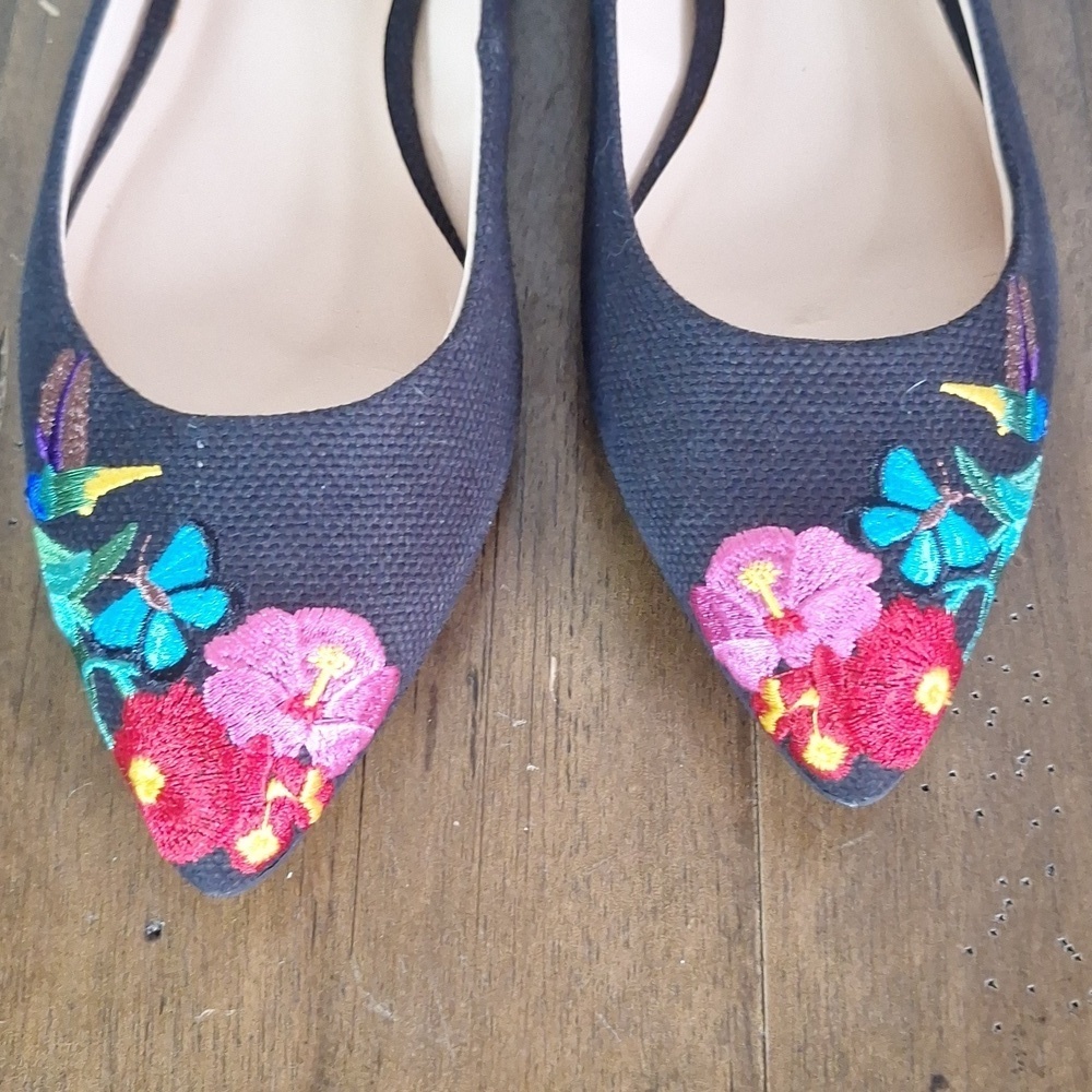 Nine West Embroidered Speakup Ballet Flats Size 7.5 - Picture 11 of 12